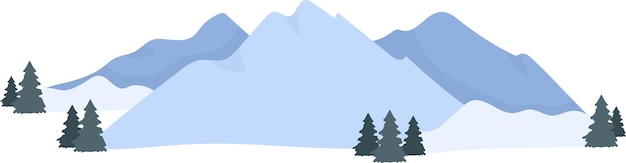 Vetor paisagem de montanhas de inverno