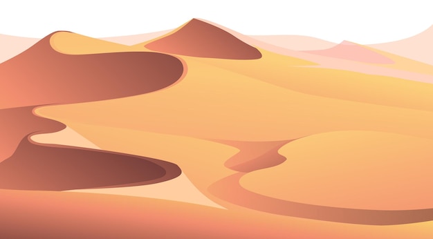 Paisagem do deserto Natureza colinas de areia ilustração vetorial