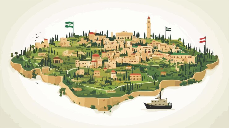 Vetor paisagem urbana da ilha