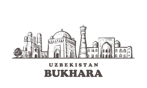 Paisagem urbana de bukhara, uzbequistão