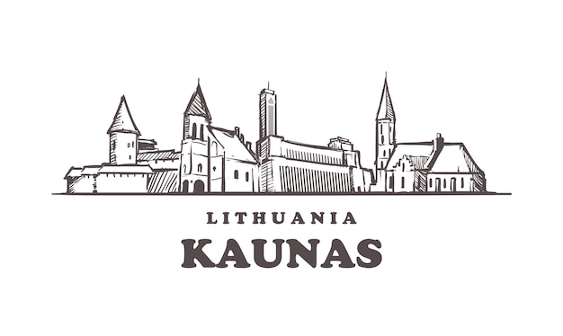 Paisagem urbana de kaunas, lituânia