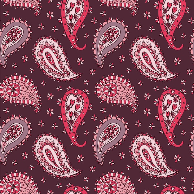 Vetor paisley floral padrão floral oriental sem costura fundo