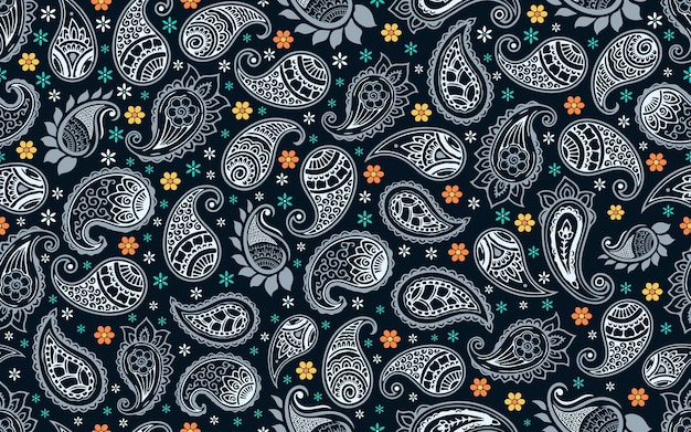 Paisley padrão sem costura cor criativa floral decorativo ornamental tecido de textura vetorial