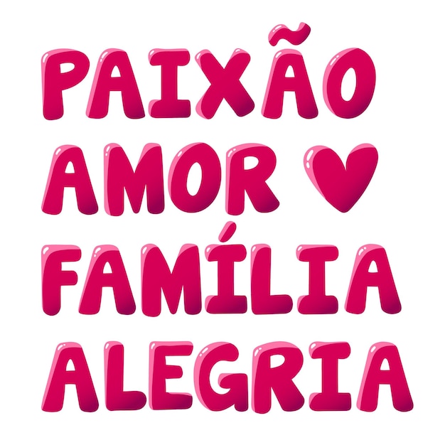 Palavras de família vermelha em português brasileiro tradução paixão amor família alegria