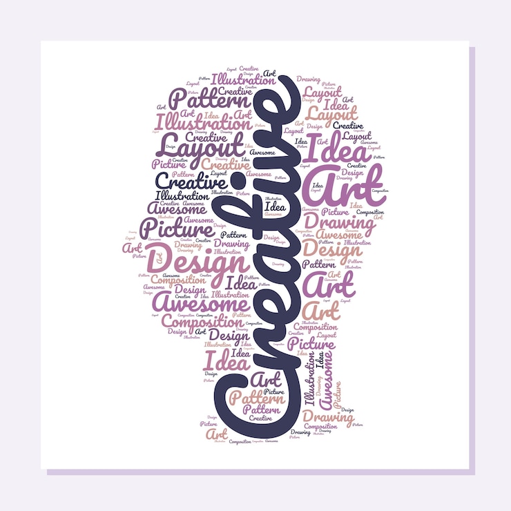Vetor palavras em formas fundo de tipografia ilustração vetorial word art