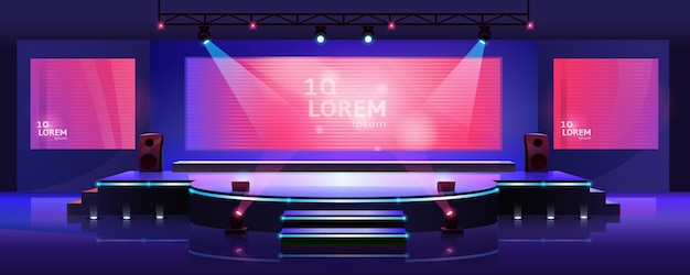 Palco sala de conferências apresentação cena de concerto