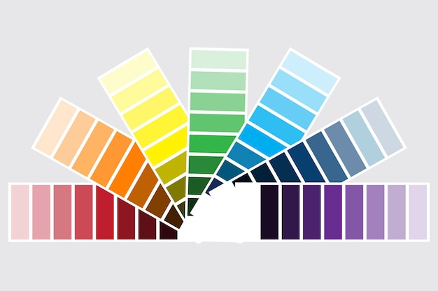 Paleta de cores Amostra de tintas coloridas Um espectro de cores cmyk Padrão de diferentes tons de cores Imagem vetorial