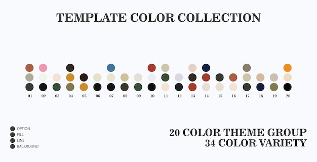 Paleta de cores da tendência combina 2023 20 grupos de paletas de cores vetoriais com 34 variações de cores