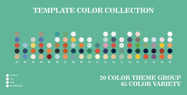 Paleta de cores da tendência combina 2023 20 grupos de paletas de cores vetoriais com 65 variações de cores