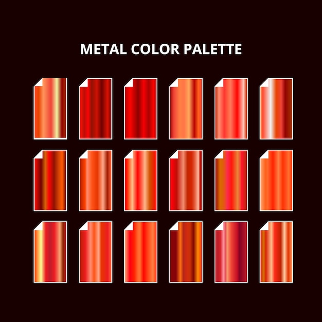 Paleta de cores de metal. textura de aço vermelho alaranjado