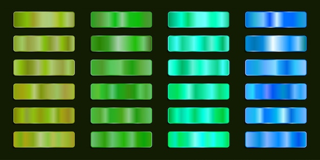 Paleta de cores gradiente de aço metálico verde