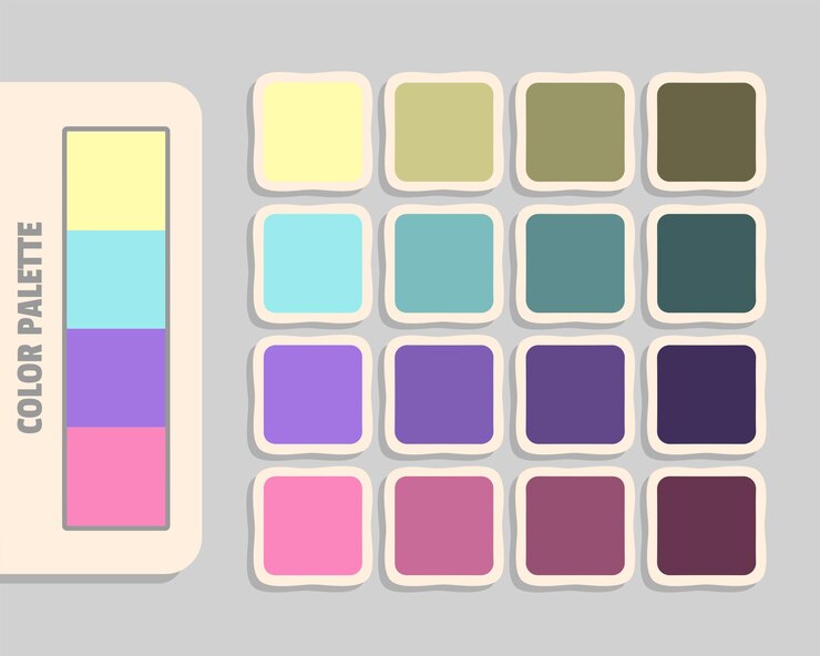 Vetor paleta de cores rgb combinando cores harmoniosas