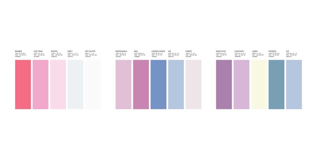 Vetor paleta de cores tendência 2023