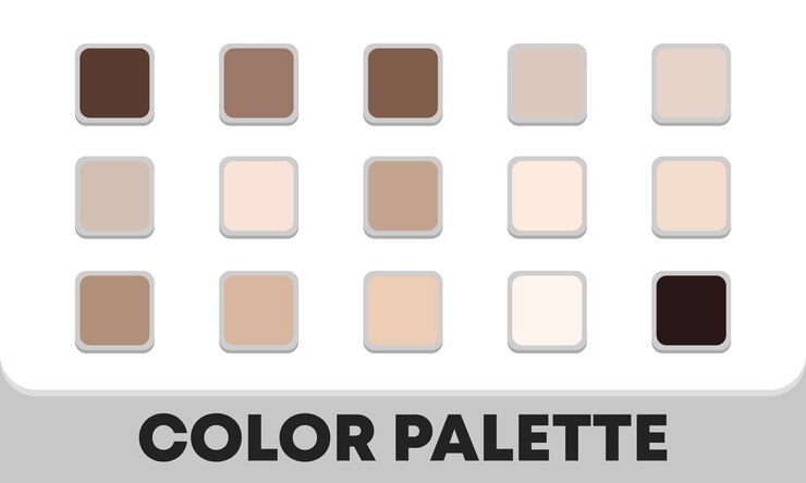 Vetor paleta de cores universais. catálogo de combinações de cores. ilustração vetorial