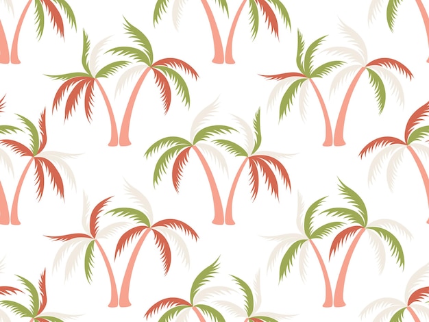 Palm tree design de vetor de padrão sem costura mínimo