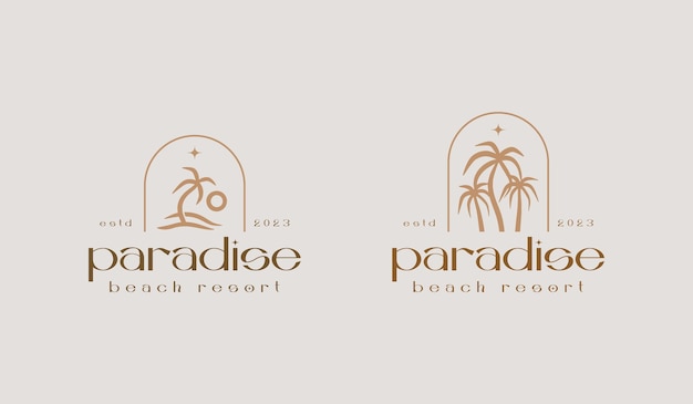 Palm tree summer tropical logo universal creative premium symbol vector sign icon logo template vector ilustração