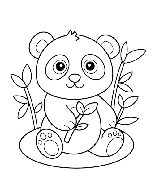 Desenhos de Adesivos de Panda Fofo para Colorir e Imprimir 