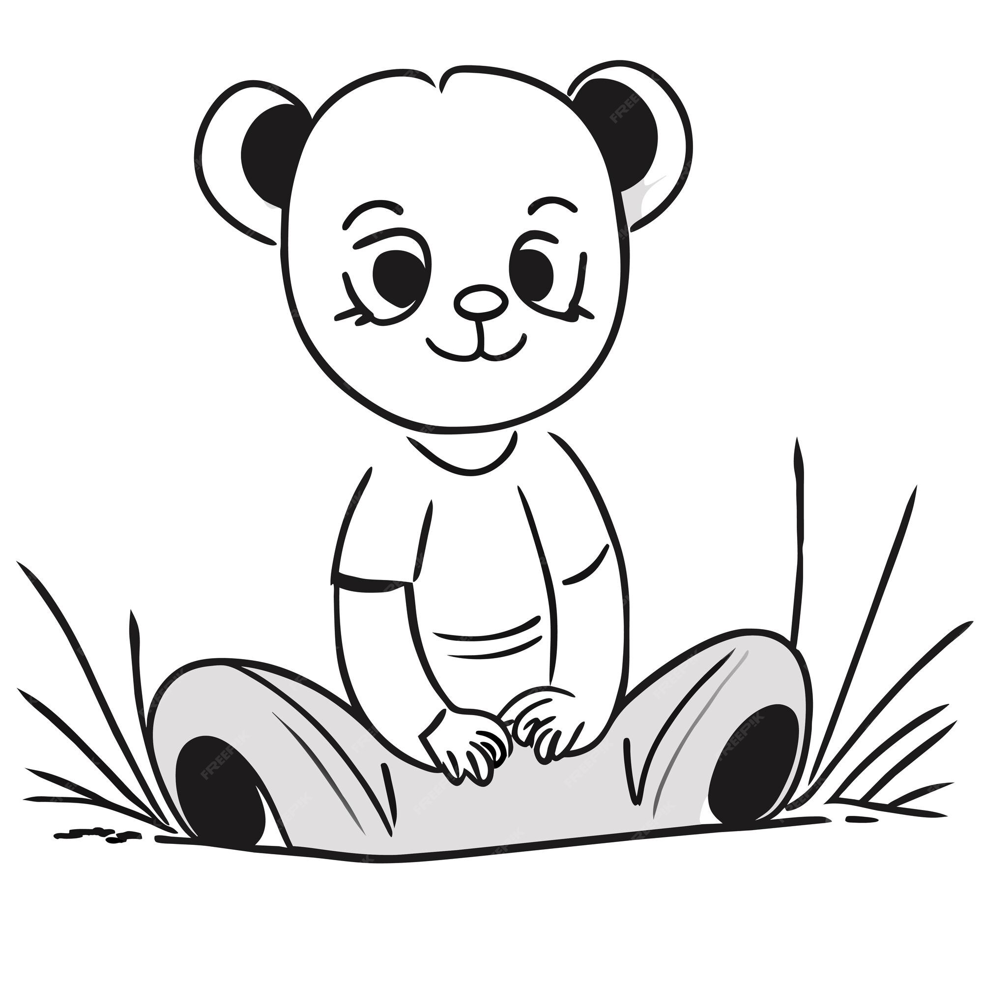 Desenho De Bebê Panda Página Para Colorir Isolada Crianças Livro