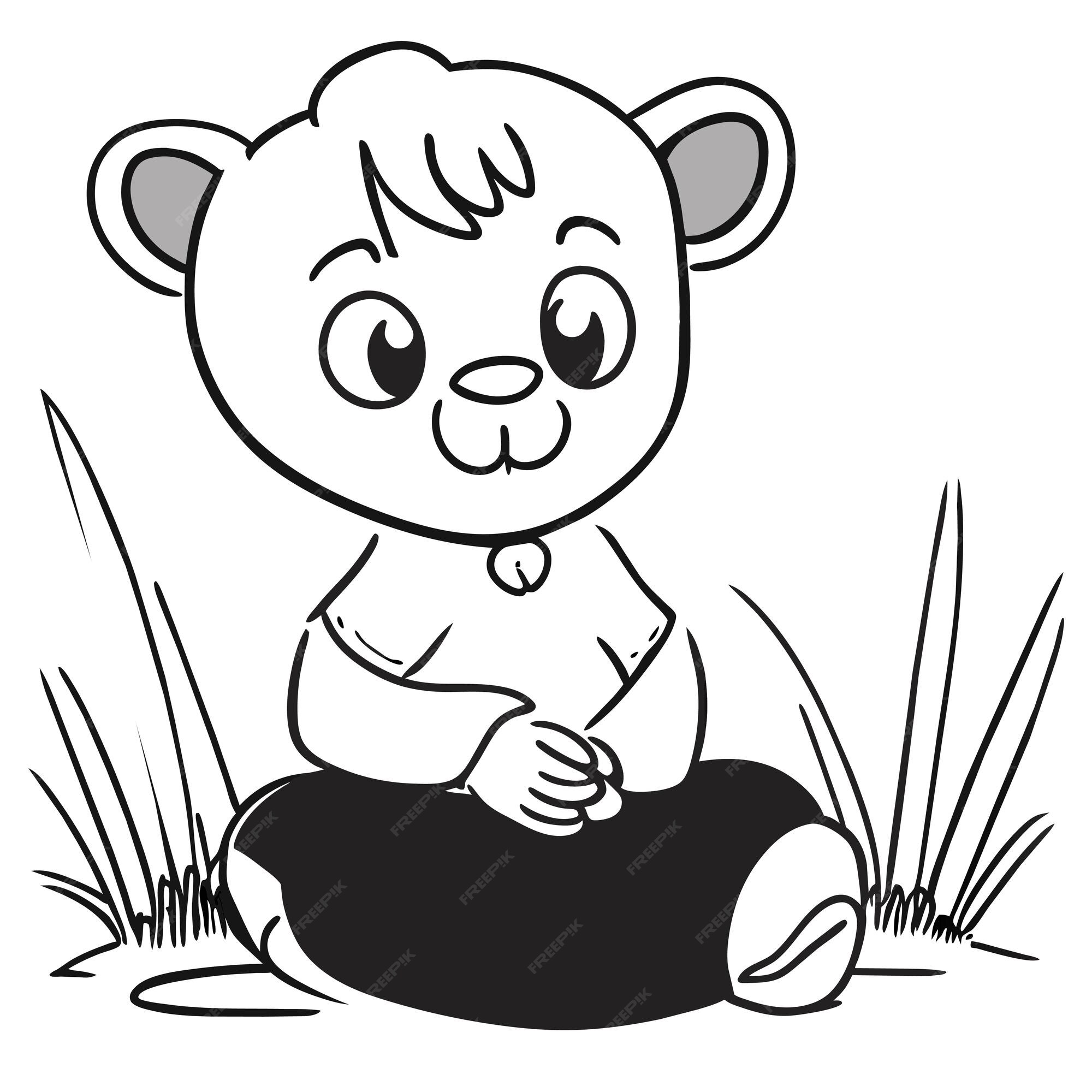 Desenho De Bebê Panda Página Para Colorir Isolada Crianças Livro