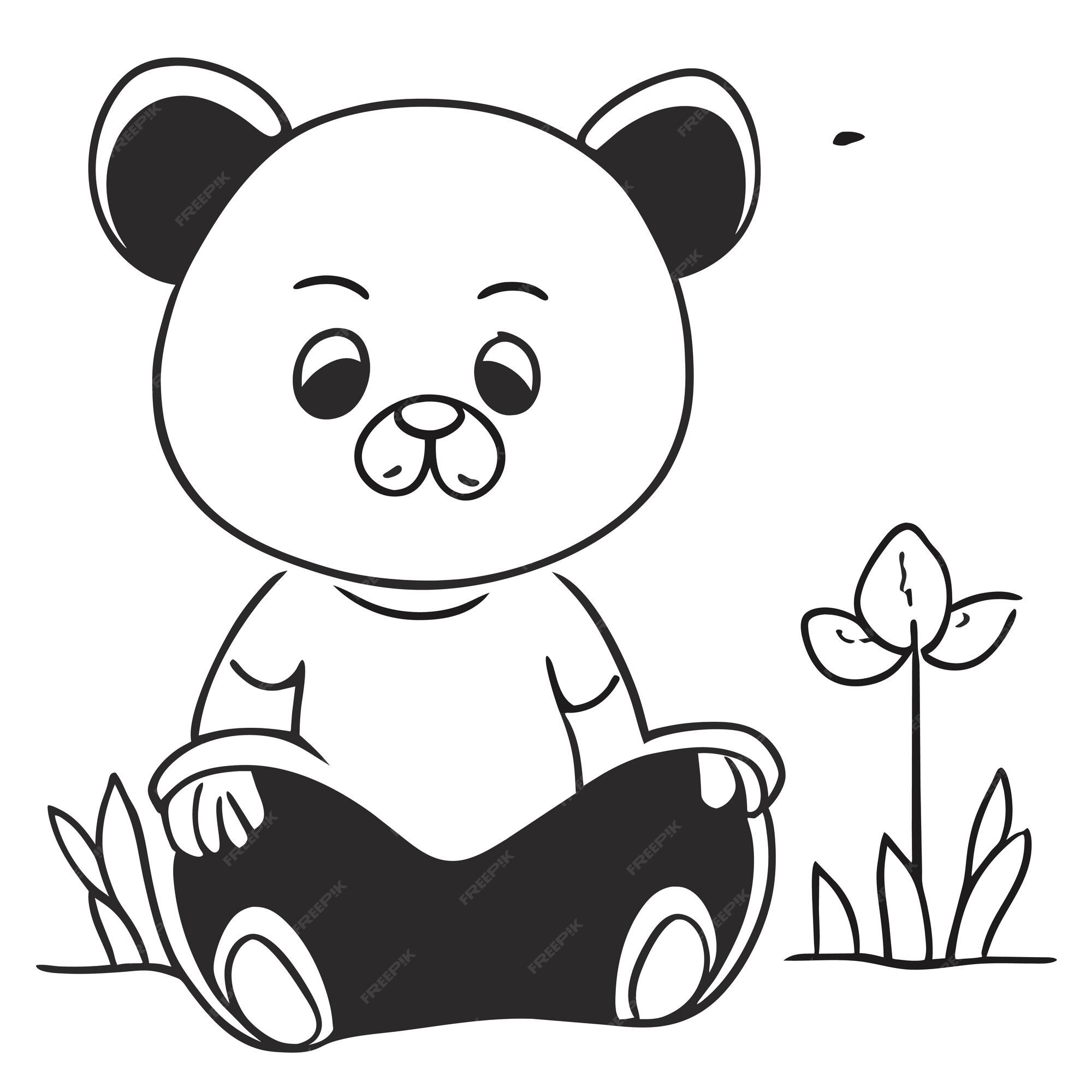 Desenho De Bebê Panda Página Para Colorir Isolada Crianças Livro