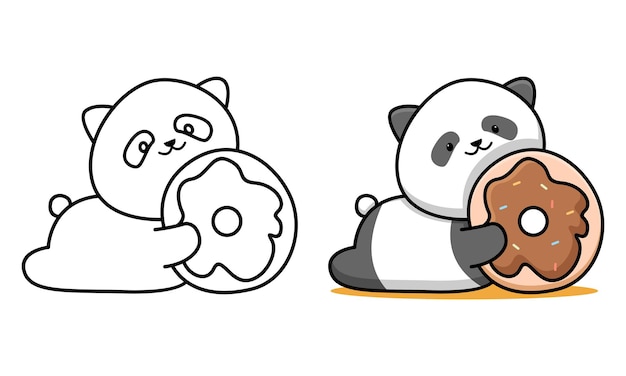 Desenhos de Kawaii Panda para Colorir e Imprimir 