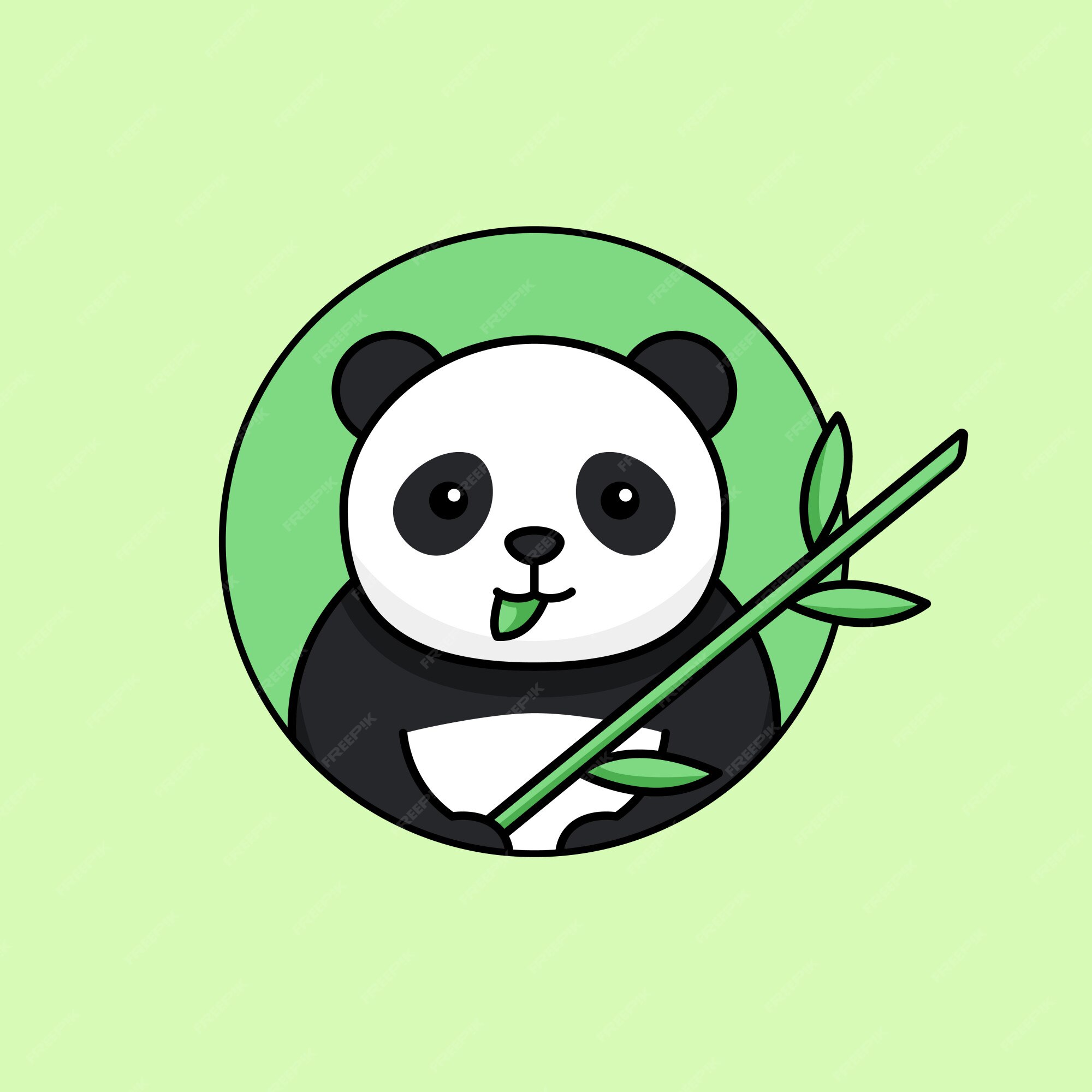 Vetor desenho animado estilo kawaii bonito panda comer bambu illustrati  imagem vetorial de sunnyws© 165212600