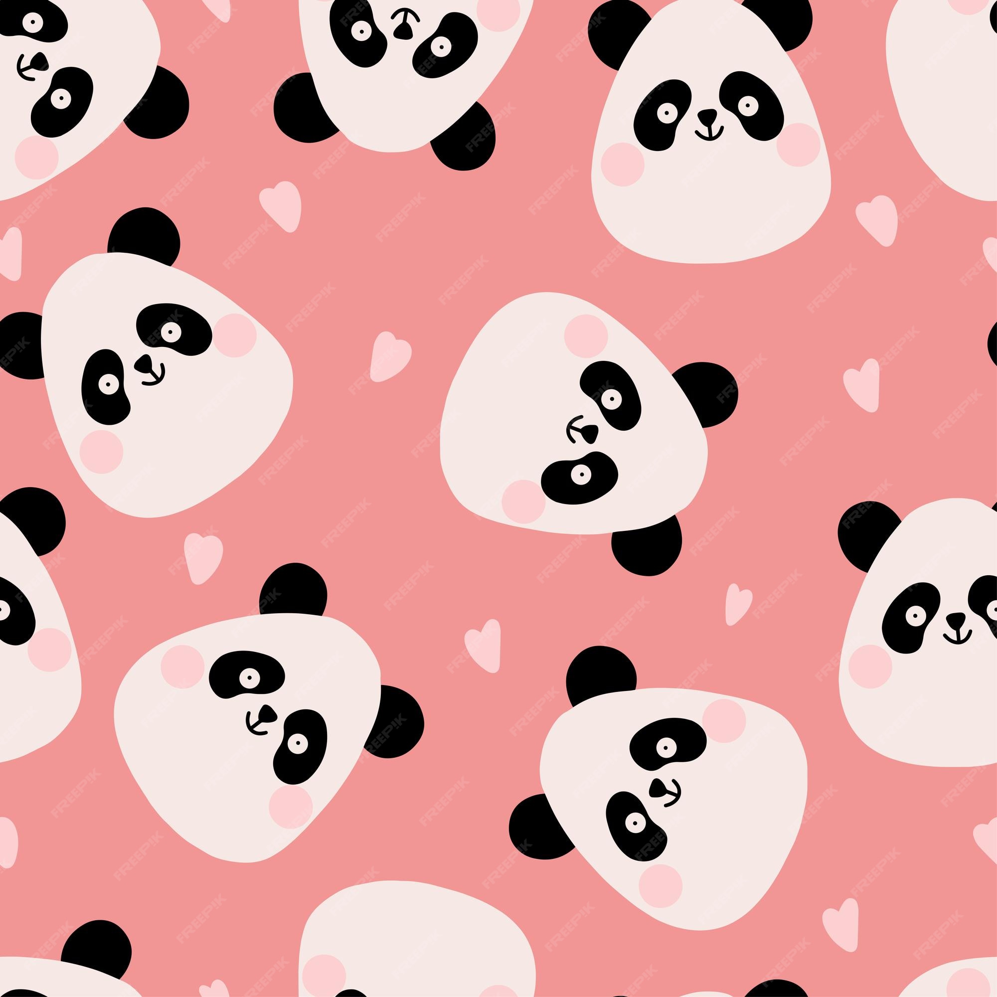 Panda bonito sobre desenho de parede