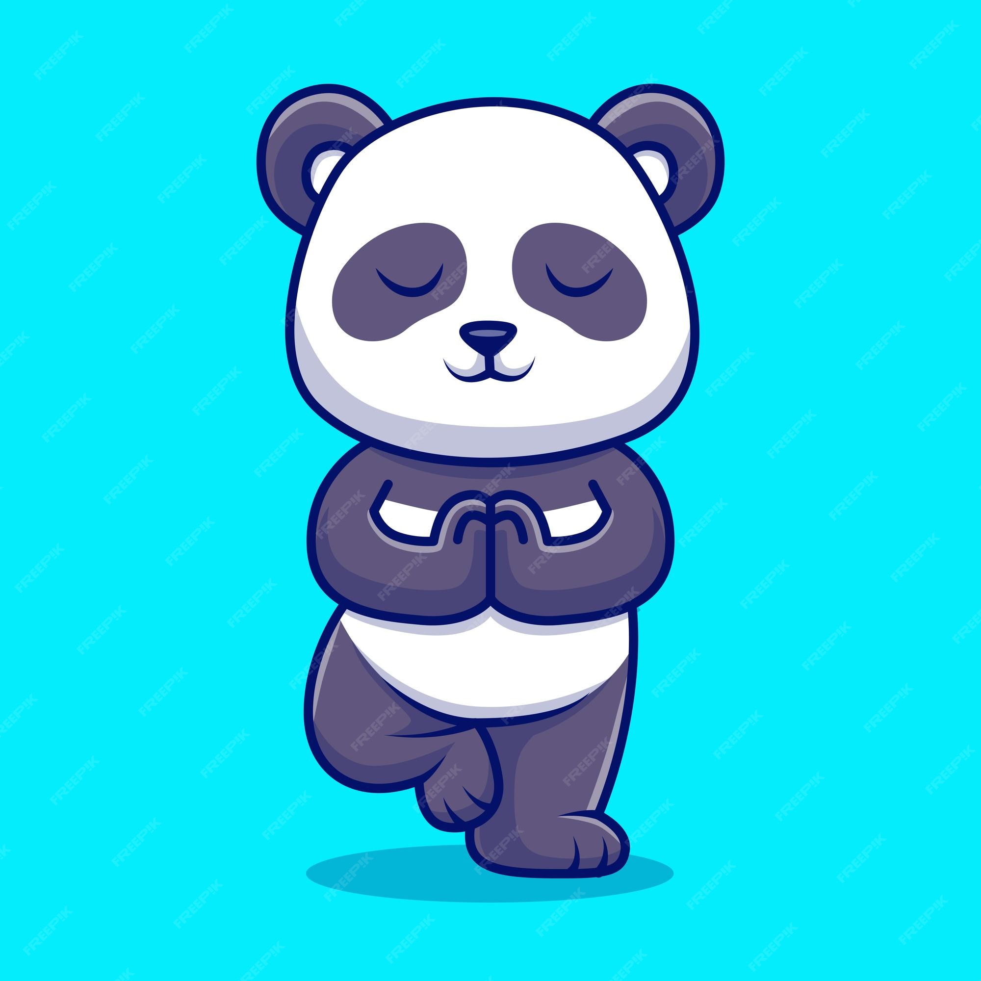 Panda Bonito Sobre Desenhos Animados Parede Ilustração Vetorial imagem  vetorial de Totostark© 405625316