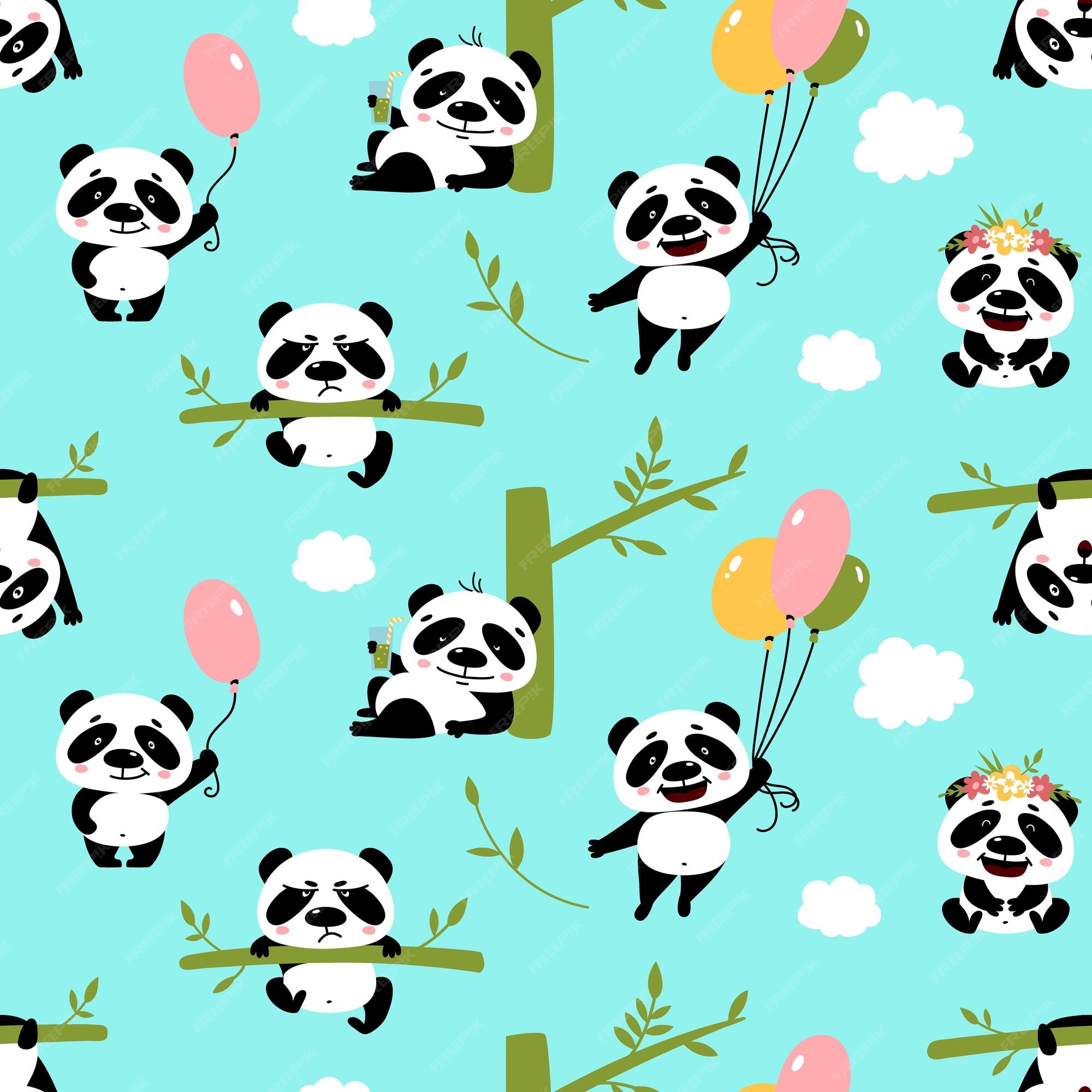 Padrão bonito Panda sem costura, fundo: vetor stock (livre de direitos)  1013401669, Shutterstock