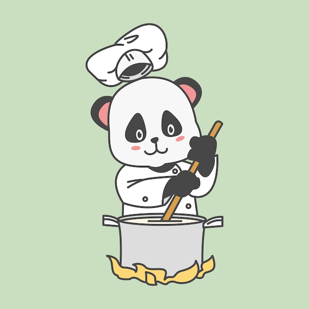 Panda criando sopa