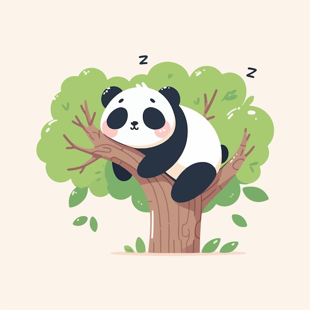 Panda dormindo na árvore imagem gerada por ai