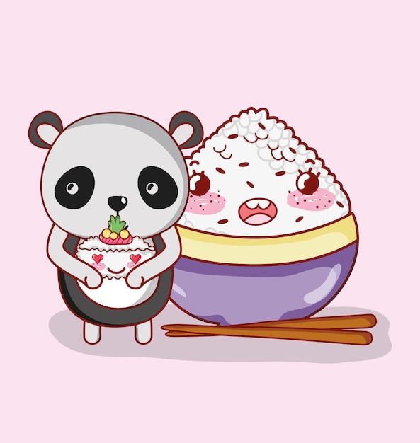 Panda e comida japonesa