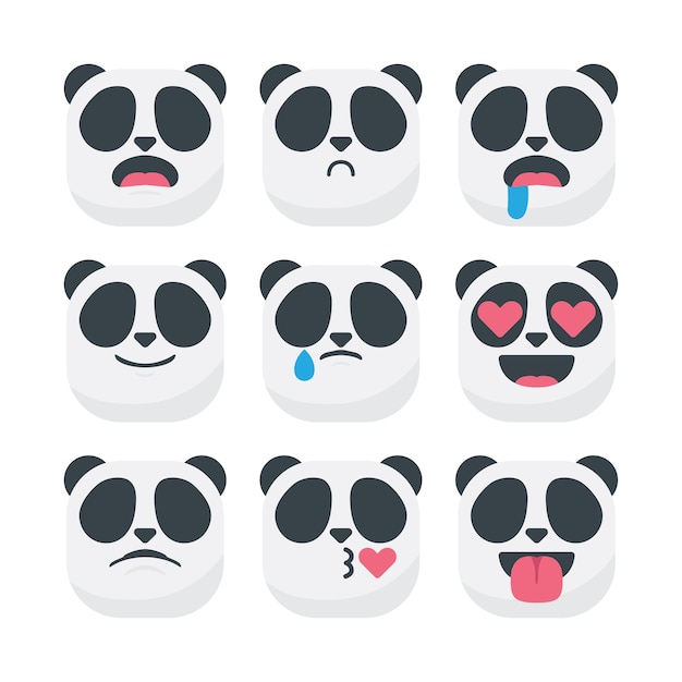 Vetor panda emojis