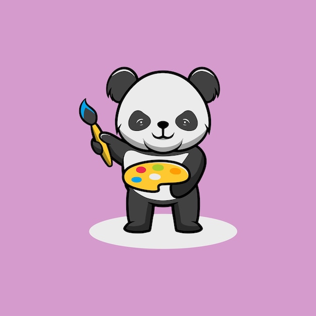 Panda fofo sorrindo ilustração de desenho animado