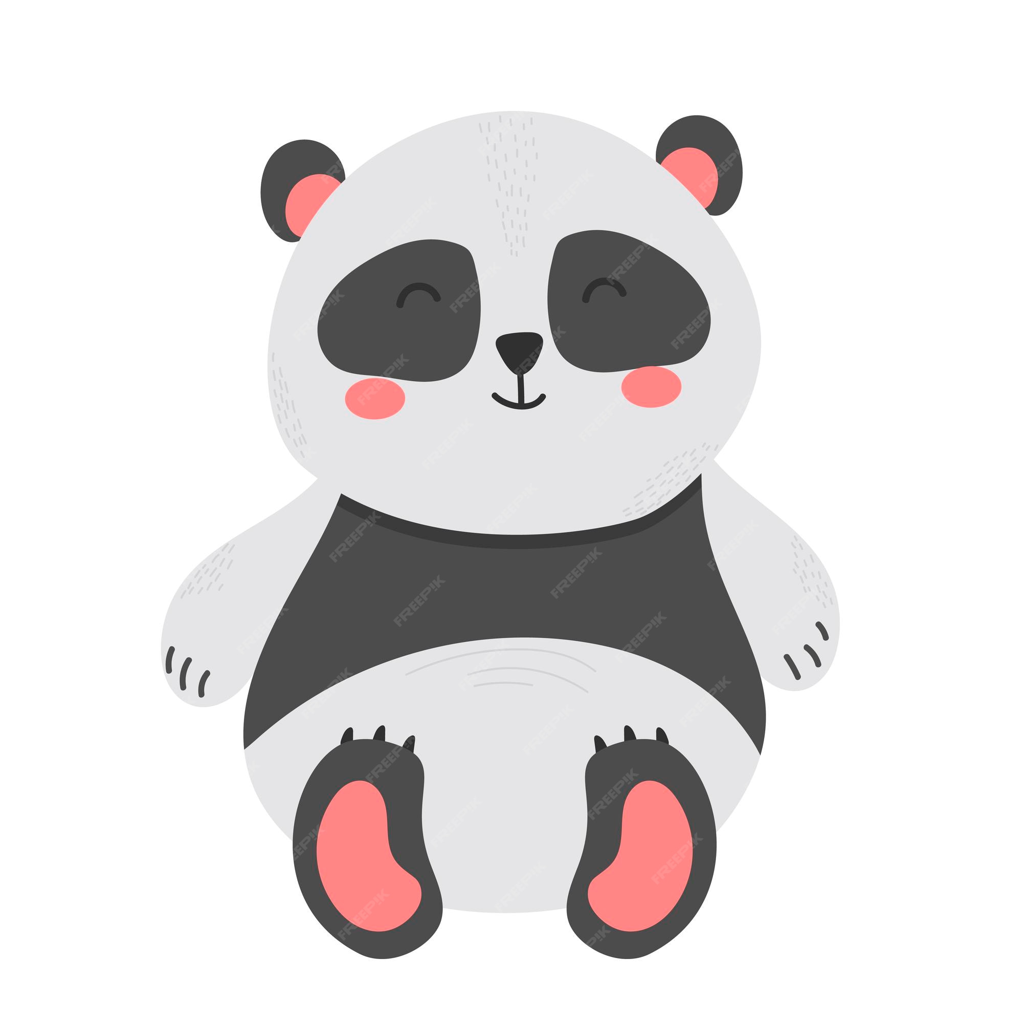 Estilo do logotipo de desenho animado do Panda Push Up