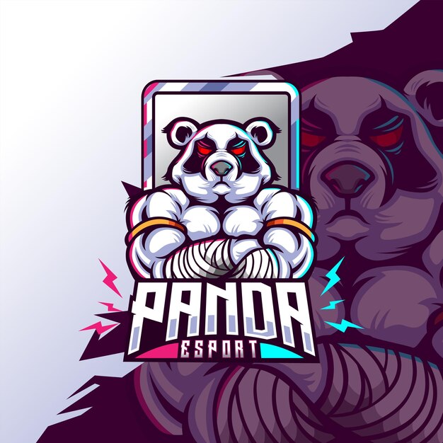 Vetor panda logo vector esport