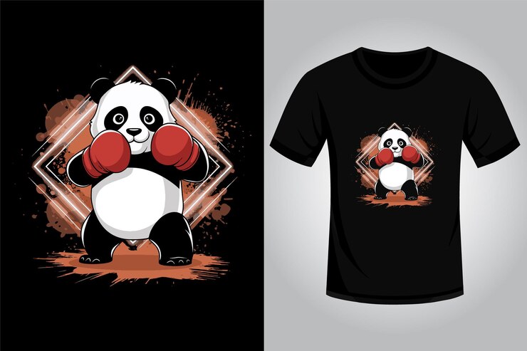 Vetor panda streetwear desenho de camiseta
