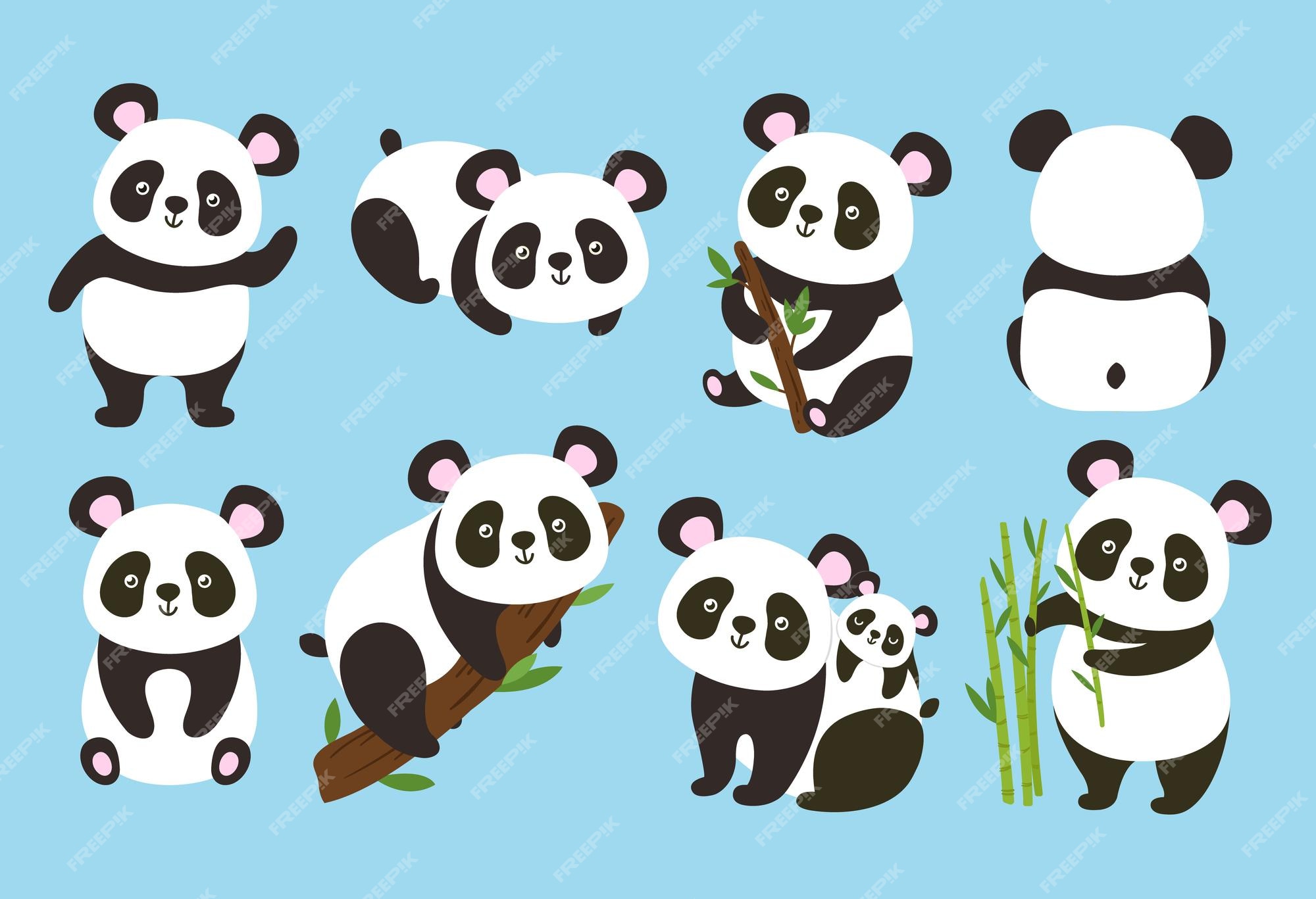 Ilustração em vetor de animal fofo de desenho animado de panda