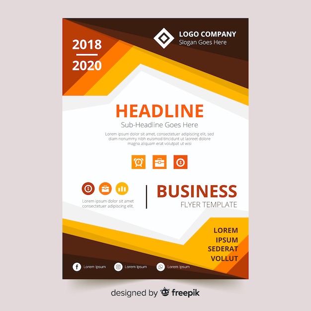 Panfleto colorido de negócios com design abstrato
