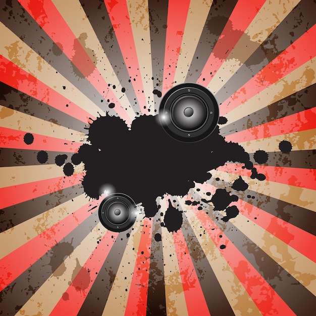 Panfleto de festa do clube para evento de música ou pôster Estilo vintage retrô com muito elemento grunge