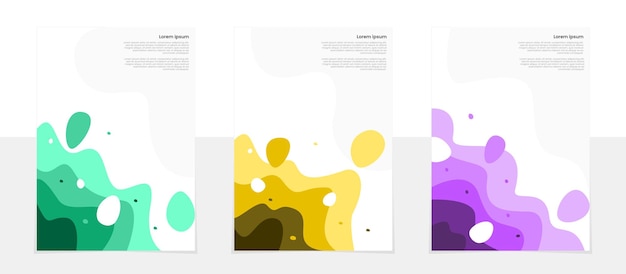 Panfleto de modelo de negócios de cartazes ondulados minimalistas em brochura a4 em a4