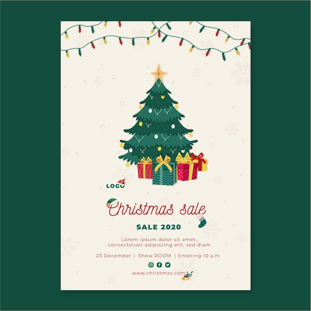 Panfleto de vendas de Natal vertical
