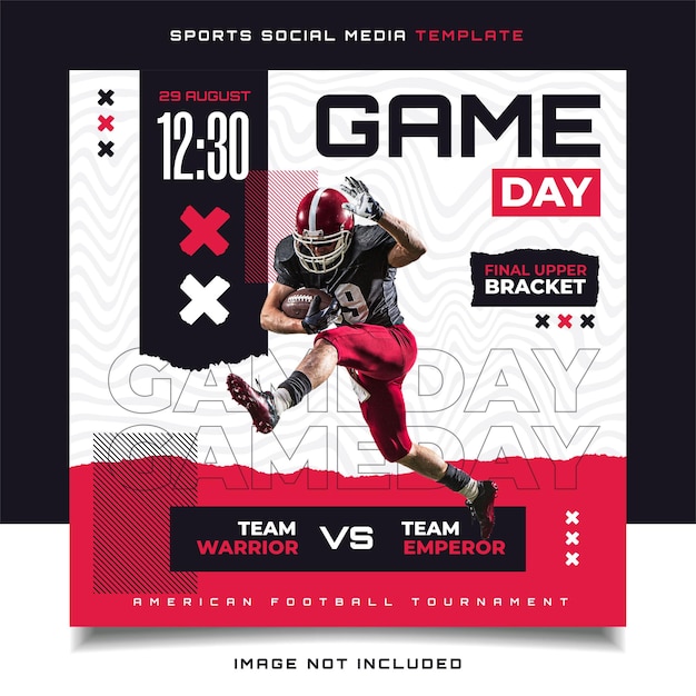 Panfleto do dia do jogo de futebol americano para posts nas redes sociais