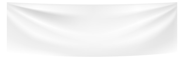 Pano branco pendurado maquete em branco realista de tecido dobrado