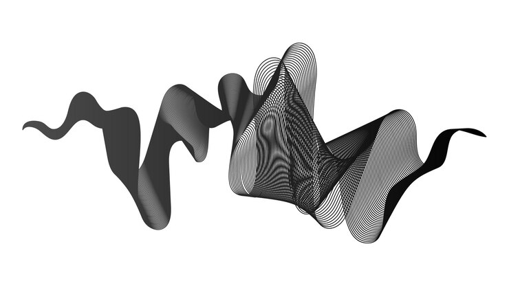 Vetor pano de fundo abstrato com linhas de gradiente de onda monocromática em fundo branco. fundo de tecnologia moderna, design de onda. ilustração vetorial