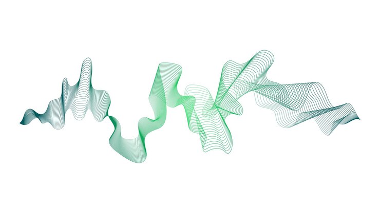 Vetor pano de fundo abstrato com linhas de gradiente de onda verde sobre fundo branco. fundo de tecnologia moderna, design de onda. ilustração vetorial