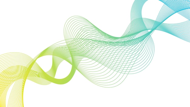 Pano de fundo abstrato com linhas de gradiente de ondas coloridas em fundo branco. Fundo de tecnologia moderna, design de onda. Ilustração vetorial