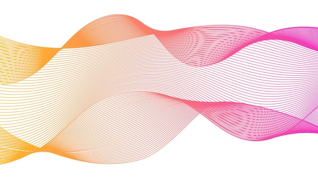 Pano de fundo abstrato com linhas de gradiente de ondas coloridas em fundo branco. Fundo de tecnologia moderna, design de onda. Ilustração vetorial