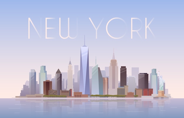 Vetor pano de fundo da paisagem urbana de nova york