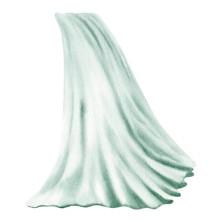 Vetor pano de fundo de cortina pura palco de tecido decorativo ou cortinas de janela ilustração de aquarela desenhada à mão